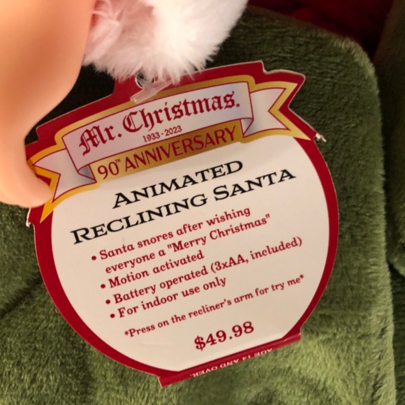 Mr Christmas Animated Reclining Santa Claus  Motion Activated Talks Snores Moves - Picture 9 of 10